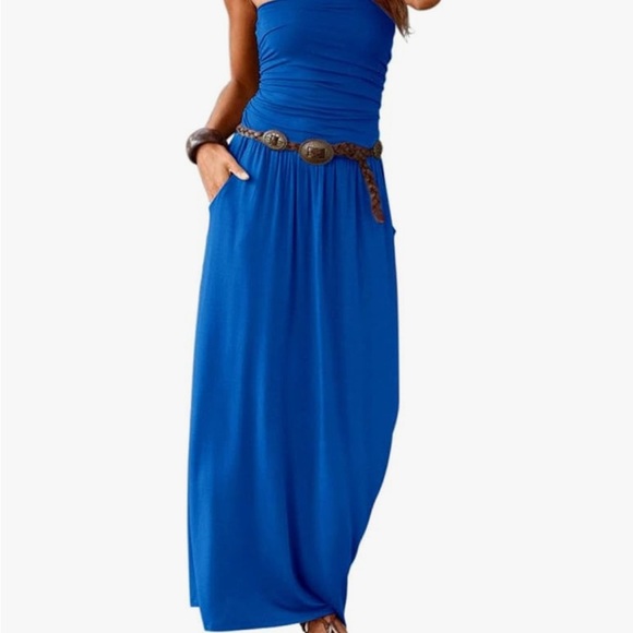 Dresses & Skirts - NWOT Strapless Blue Maxi Dress